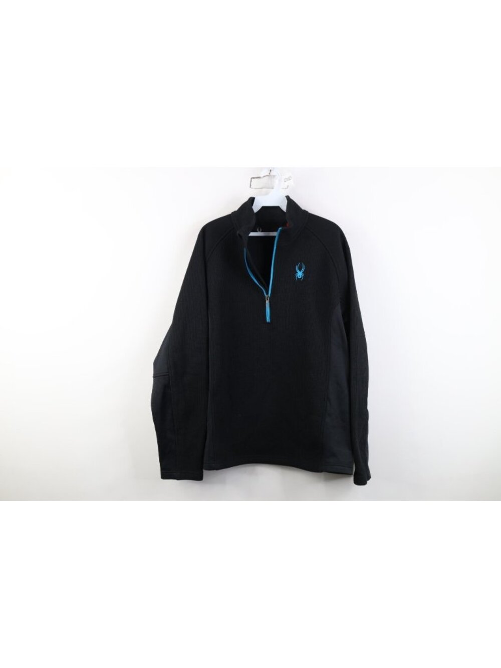 Spyder Mens Size Large Spell Out Half Zip Outbound Pullover Sweatshirt Black